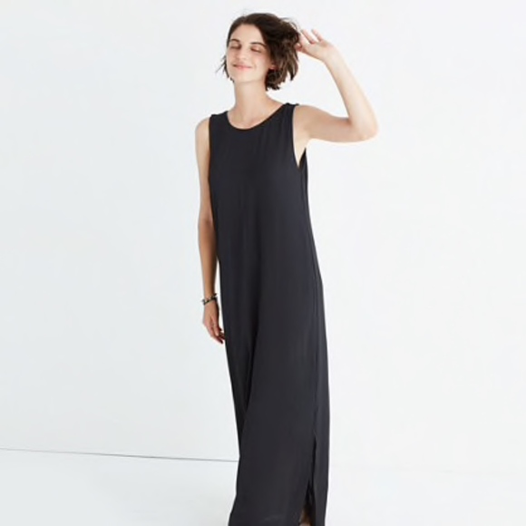 button back maxi dress